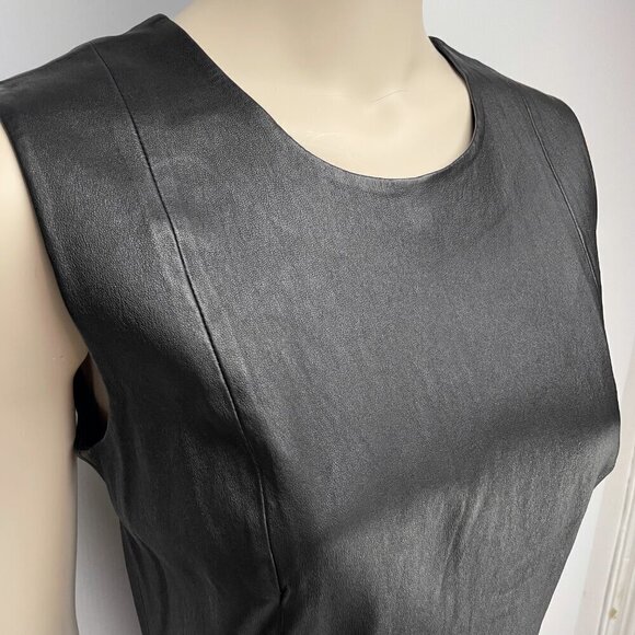 MALENE BIRGER Sheep Leather Pencil Sheat Luxury Bodycon Midi Dress Size 38 - Picture 10 of 12